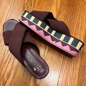 Free People tribal print platform sandals